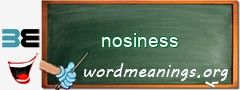 WordMeaning blackboard for nosiness